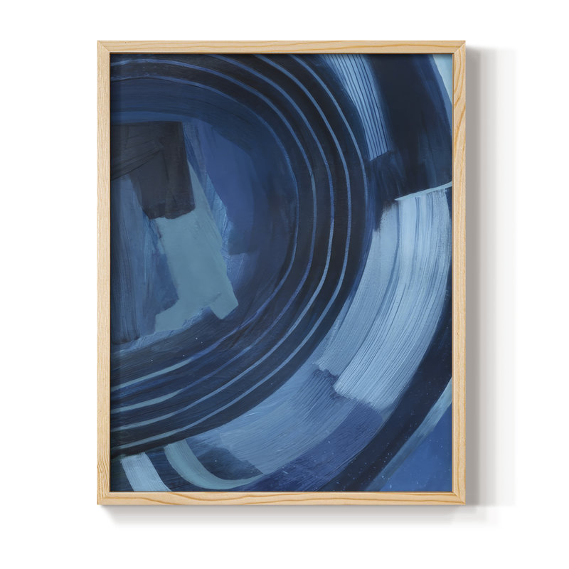 «Blue Sighs I», reproduction encadrée - bois massif, Naturel, H 11 po x l 9 po
