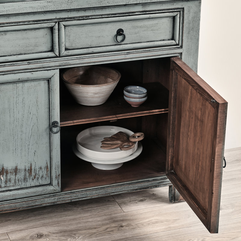 Libbit Reclaimed Pine 4-drawer 4-door Cabinet Vintage Sage