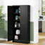 Rangement réglable en métal pour garde-manger avec 4 tablettes, noir