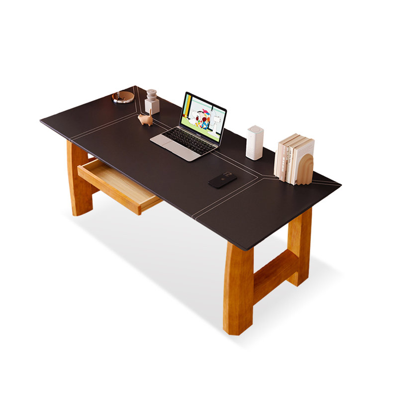 Noir + cerisier rectangulaire + bureaux en bois manufacturé, H 27,56 po x l 70,87 po x P 27,56 po