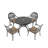 5-Piece Set Of Cast Aluminum Patio Furniture With Black Frame And Brown Seat Cushions(Same Sku: W1710S00062)