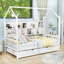 Lit de jour en bois avec couchette simple et tablettes-1595882671