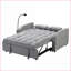 Canapés, causeuse convertible moderne 3-en-1 avec dossier réglable, ports USB | Velours gris clair