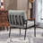 Metal Frame Upholstered Accent Armchair-409018048