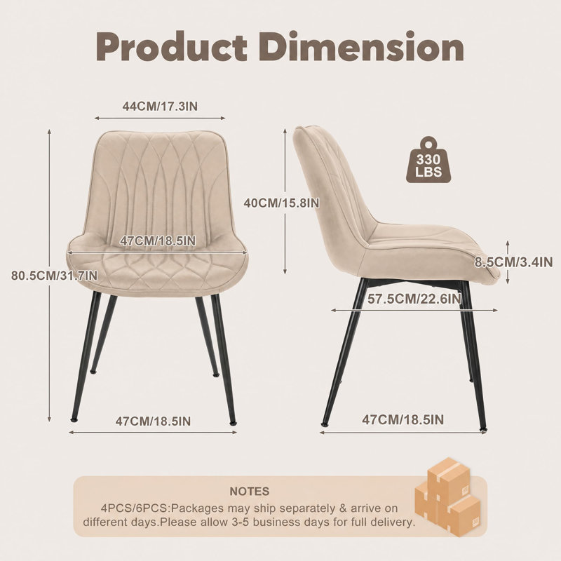 Modern Upholstered Dining Chairs Set – 6pcs