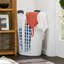 Panier à linge Easy Carry Flex, grand panier à linge ventilé en plastique léger avec poignées 87,5 litres, blanc (paquet de 2)