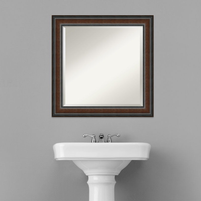 Miroir mural de salle de bain Roulston, H 23,12 po x l 23,12 po