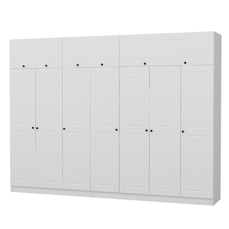 Elina Manufactured Wood Wardrobe, 235cm H x 315cm W x 52cm D