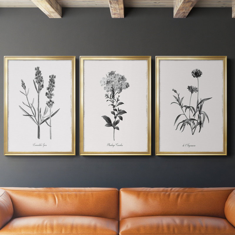 " Simply Imperial " 3 - Pieces, 42.5" H x 30.5" W x 1" D, Gold Framed Canvas