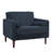 Iliana Upholstered Navy Blue Corduroy Square Arm Tufted Club Chair with 2 Pillows-1429064851