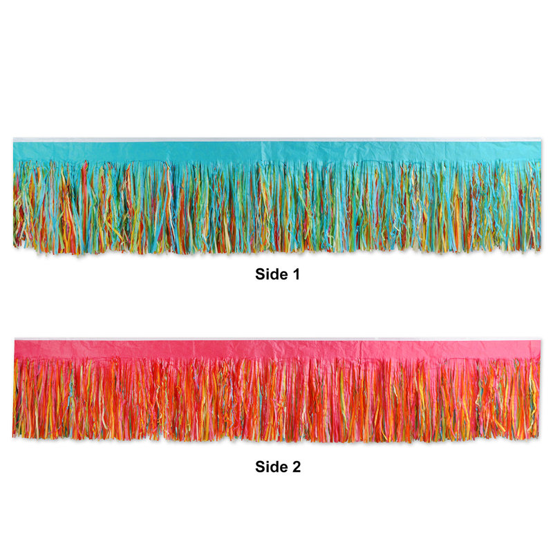 Drapé à franges 6 plis - paquet de 12, Multicolore