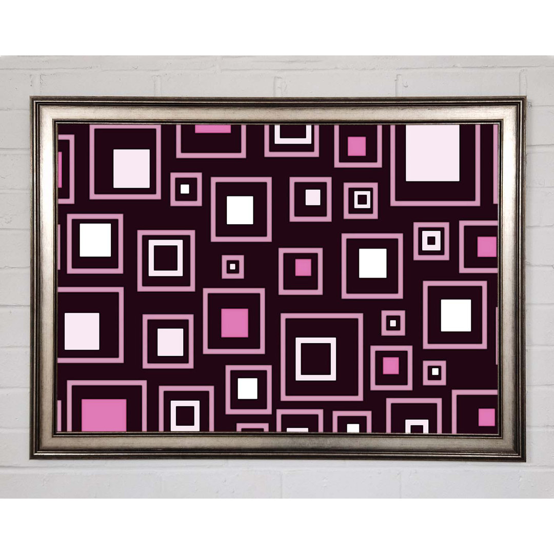 Squares In Squares Pink Gerahmter Druck