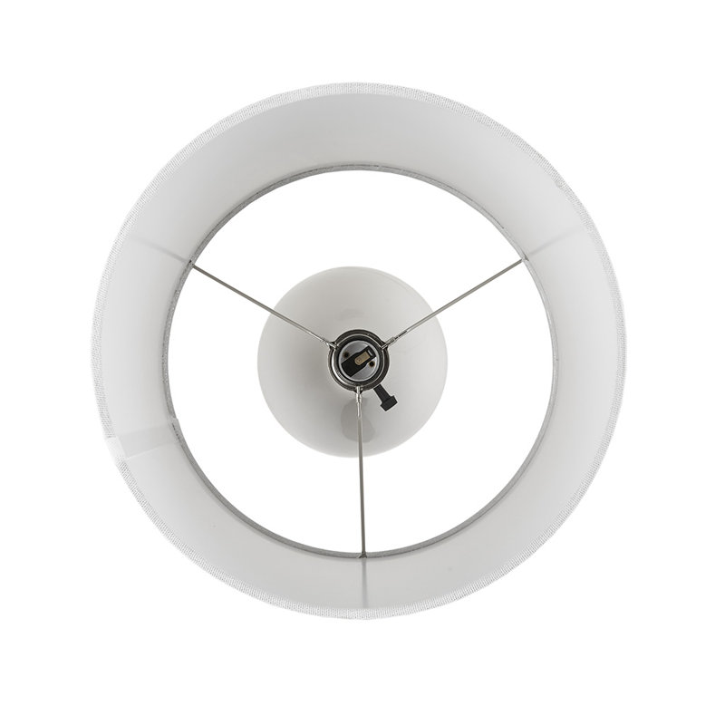 Liora 19" White and Silver Ceramic Table Lamp Set