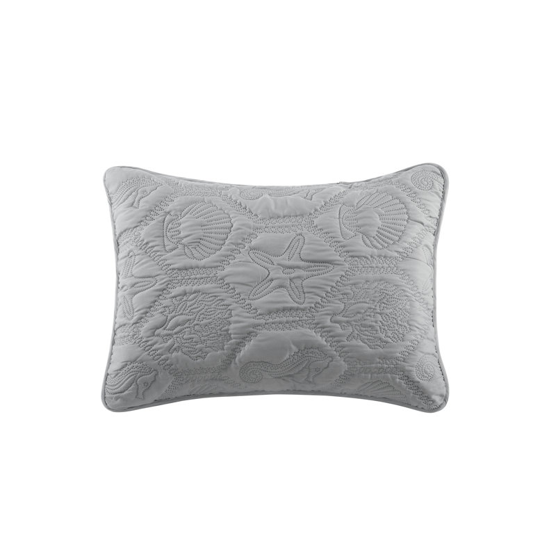 Gray Full Organic Microfiber Reversible Quilt Set