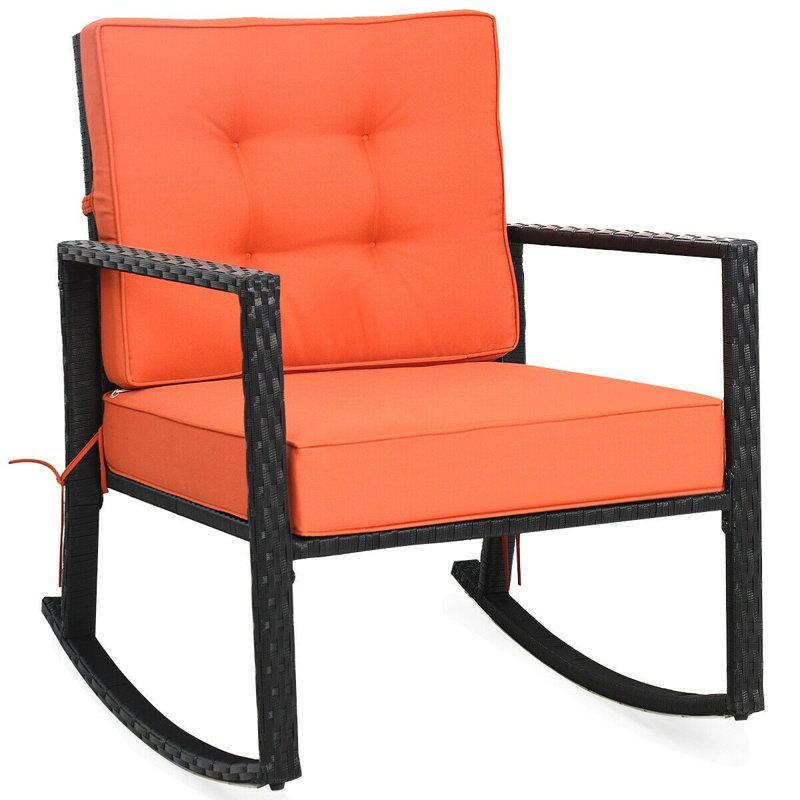 Terraza Wicker Outdoor Lounge Chair, Orange