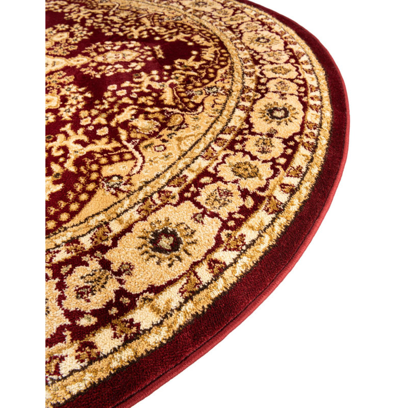 Tapis oriental rouge / beige Britannia, Rond 7 pi 10 po