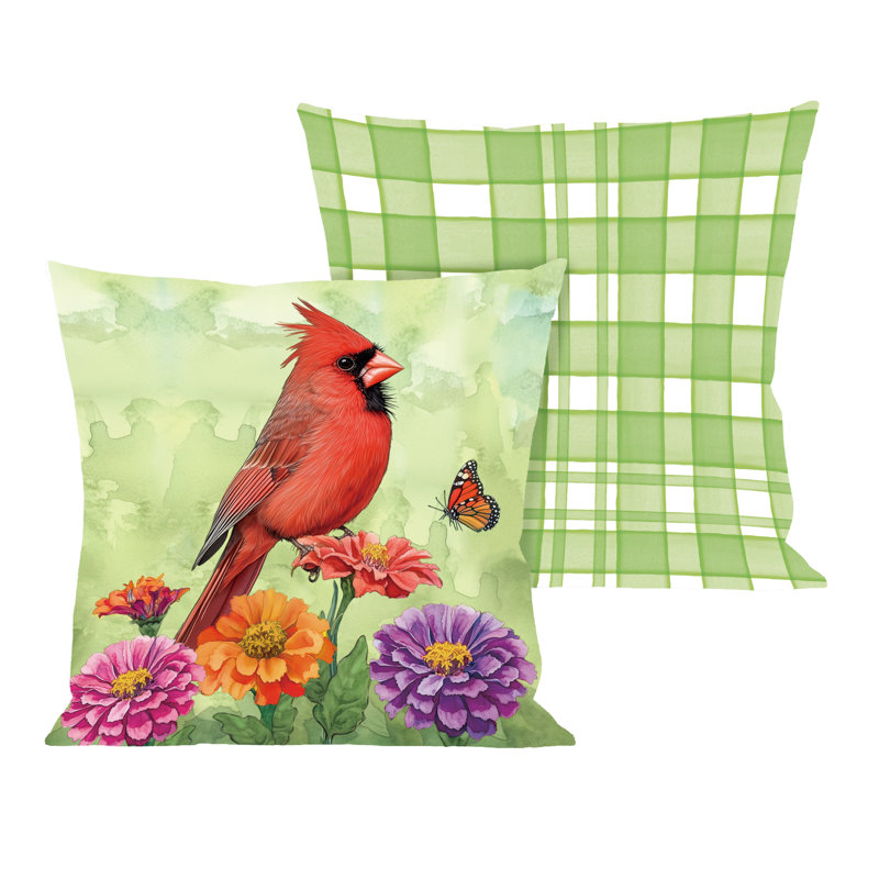 Housse de coussin décoratif intérieur / extérieur Spring Time Cardinal