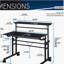 Mobili adjustable height mobile writing desk - equipped with movable shelves and locking wheels-765158886