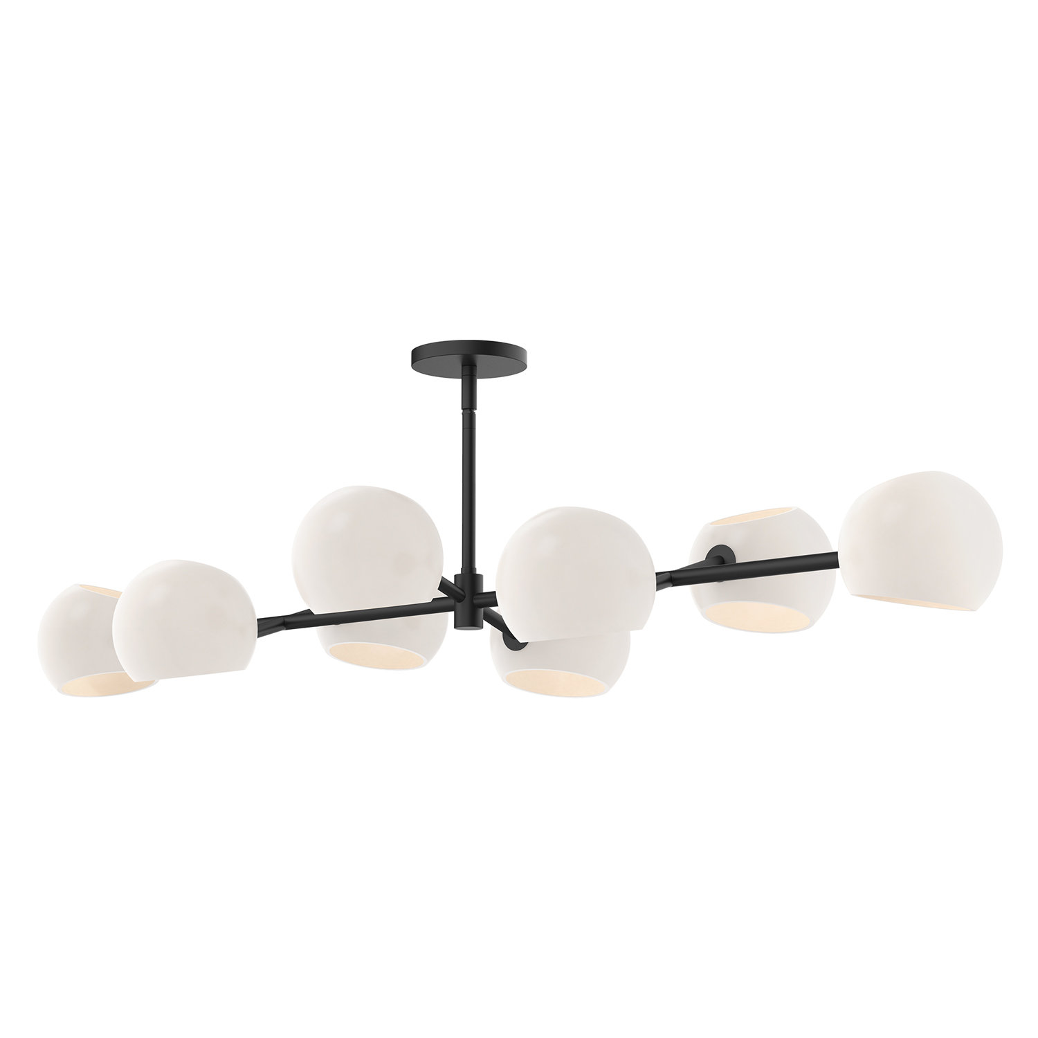 Willow 8 - Light Sputnik Chandelier, Opal Matte, Matte Black