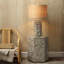 Lucille Mother of Pearl Table Lamp with Raffia Shade