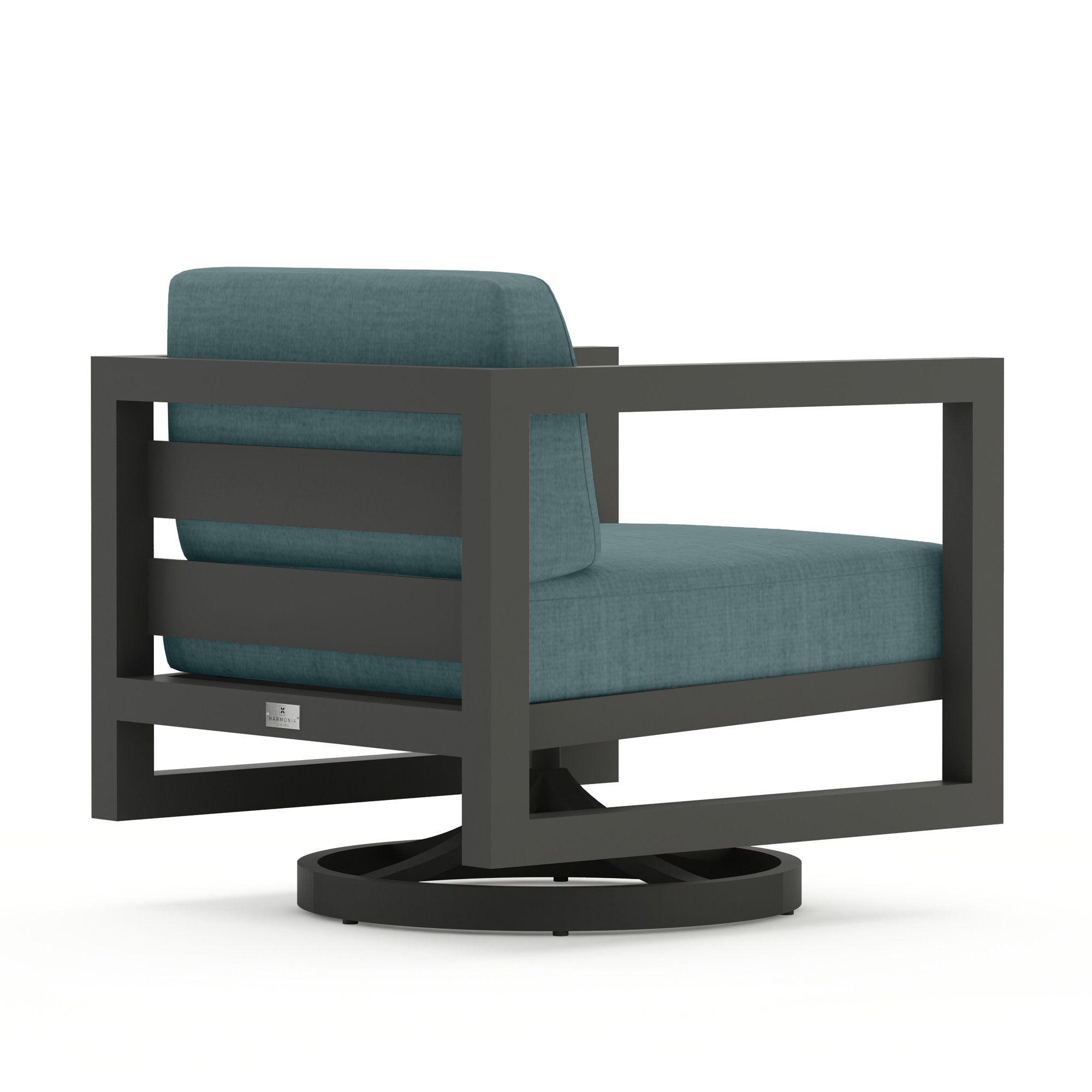 Yarieli Outdoor Chair with Sunbrella® Cushions, Cast Lagoon Sunbrella® Plainweave, Slate
