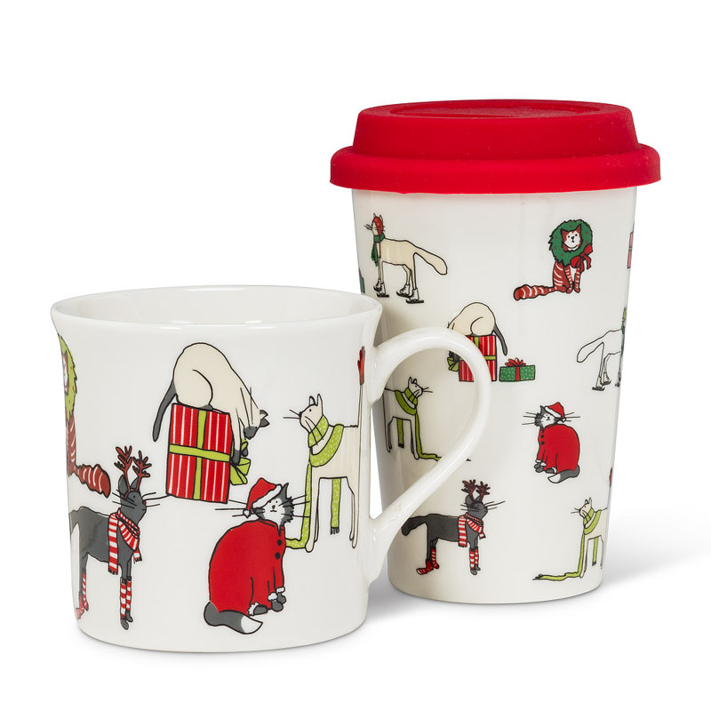 Grande tasse de voyage Holiday Cats