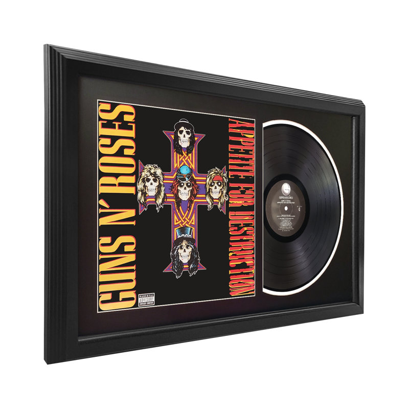  Guns N 'Roses «Appetite for Destruction», disque encadré avec passe-partout noir, Noir