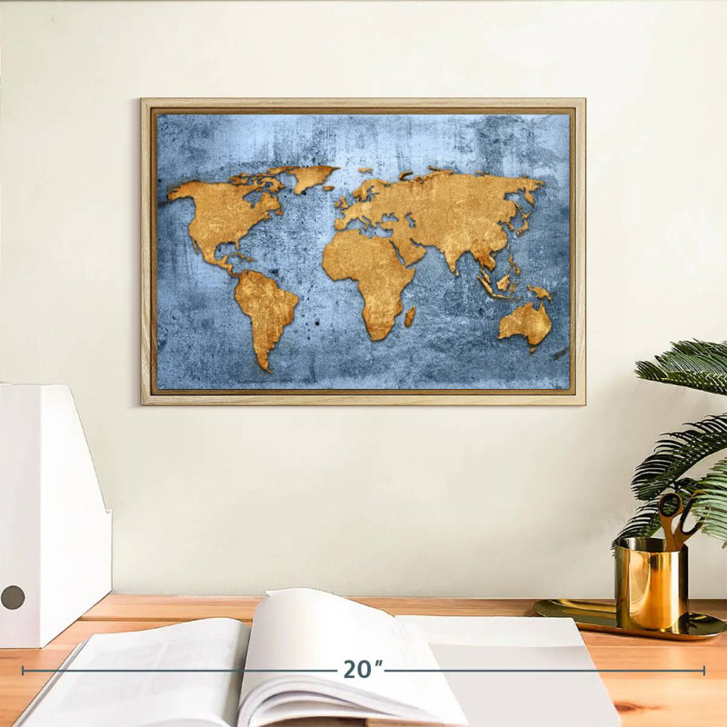 Azure World Luro, 13 po x 9 po, Cadre flottant en bois naturel