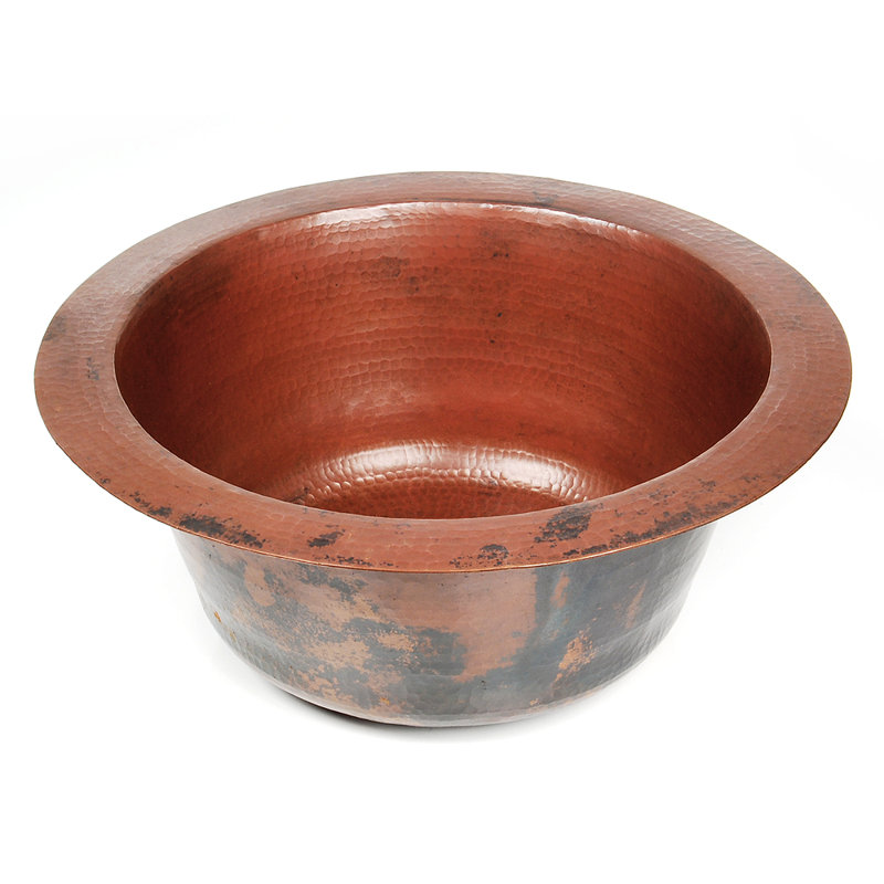 D'Vontz 16'' W Single Bowl Copper Kitchen Sink 0, Dark Smoke Copper