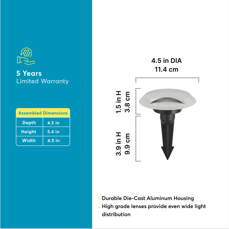 Low Voltage Silver Round Deck Light 150Lumen, 3000K