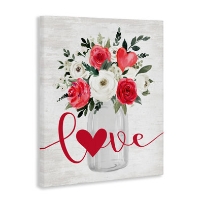 Toile de bouquet de fleurs Love & Hearts, design par Lettré et doublé