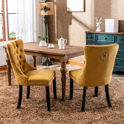 Chaise de salle à manger moderne en velours, 2, doré, Sw2001gl - offre une option de sièges confortables pour votre chambre