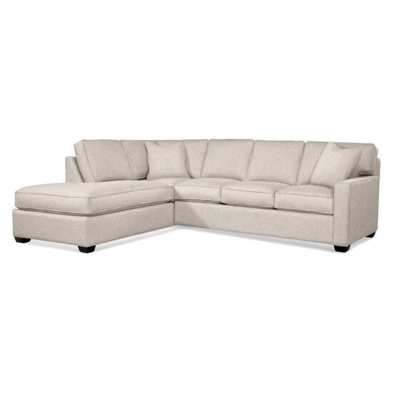 Ellora Upholstered Chaise L-Sectional, Black, Left Hand Facing, Elite Dove Linen