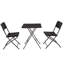 Black Folding Square Trestle Table and Chairs Indoor Outdoor Patio Set
