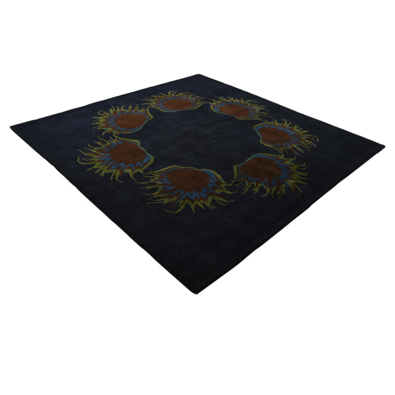 Tapis carré bleu marine 8 pi Pharris
