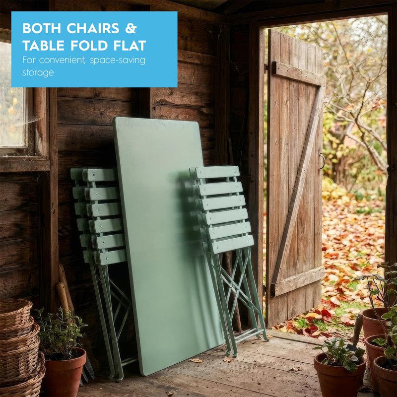 Steel Patio Dining Set Table,, Sage