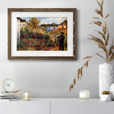 Peinture dans son jardin à Argenteuil par Claude Monet - reproduction d'un seul cadre