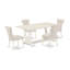Ensemble de table de salle à manger 5 pièces et 4 chaises Parson en tissu de lin avec dossier capitonné - Lin brossé blanc-888742707