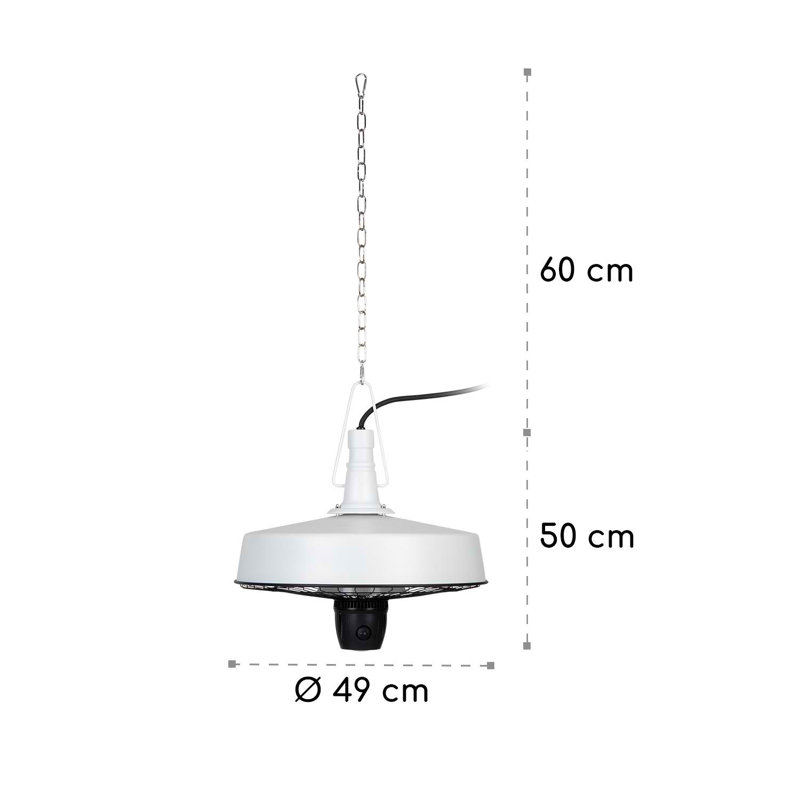 Electric Hanging Patio Heater, White