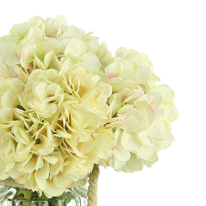 Hydrangea Arrangement in Rope Embellished Vase