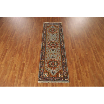 Geometric Traditional Indian Runner Rug 3x8