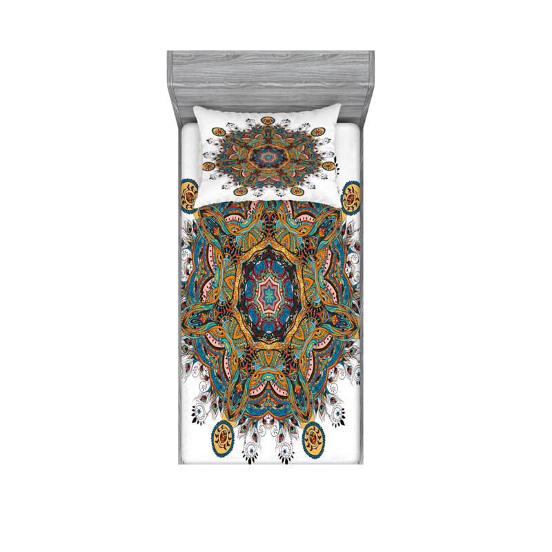Ensemble de draps Mandala, Taie d'oreiller pour lit simple TG