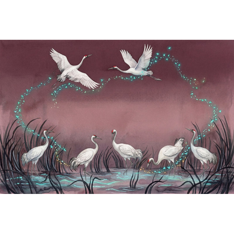 Papier peint mural Cranes, 100 po x 96 po, Peler et coller