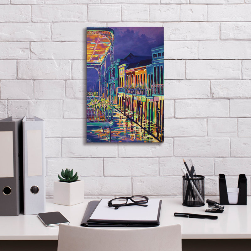 «Bourbon Street New Orleans» par ADEL, art mural sur toile, 12 po x 18 po, H 18 po x l 12 po