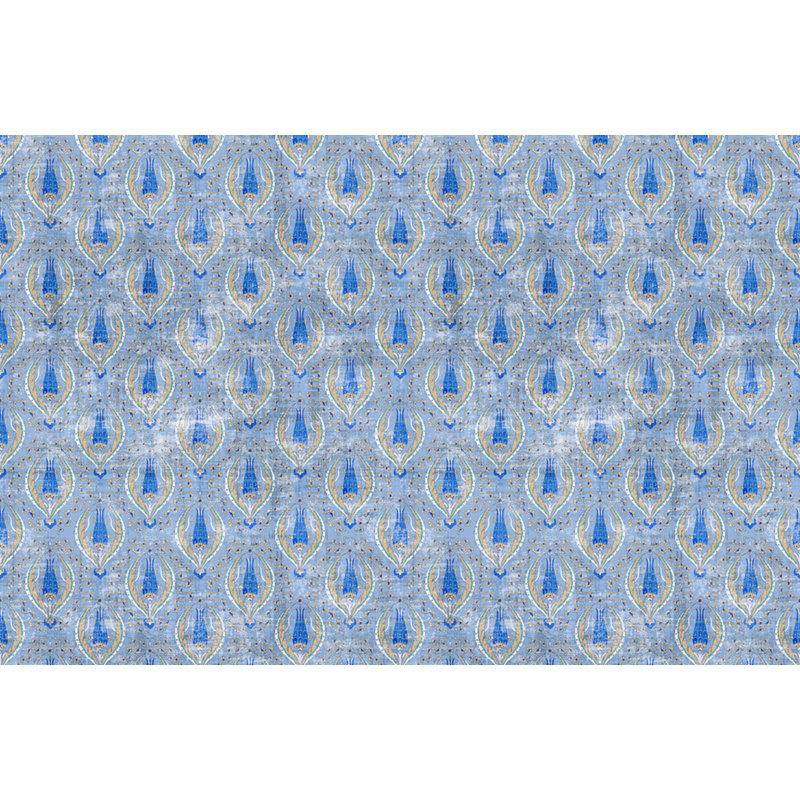 Tissu byzantin repose-pieds, Bleu