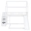 Lit de maison avec glissade - Simple au-dessus de simple, Blanc, Cadre de lit superposé confortable, Blanc-30574271