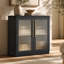 Ensemble de buffet décoratif 31,3 "avec porte en acrylique Adelle, armoire de rangement modulaire avec tablettes réglables et charnières à fermeture en douceur Adelle