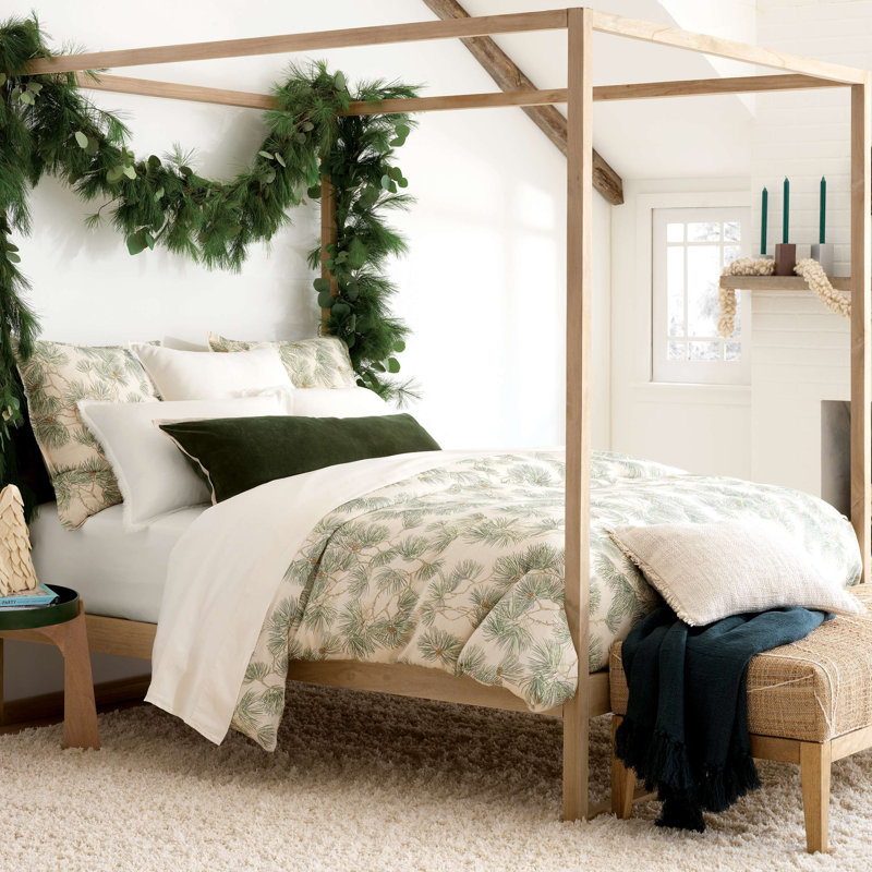 Vintage Pine Boughs Natural Sham, Euro