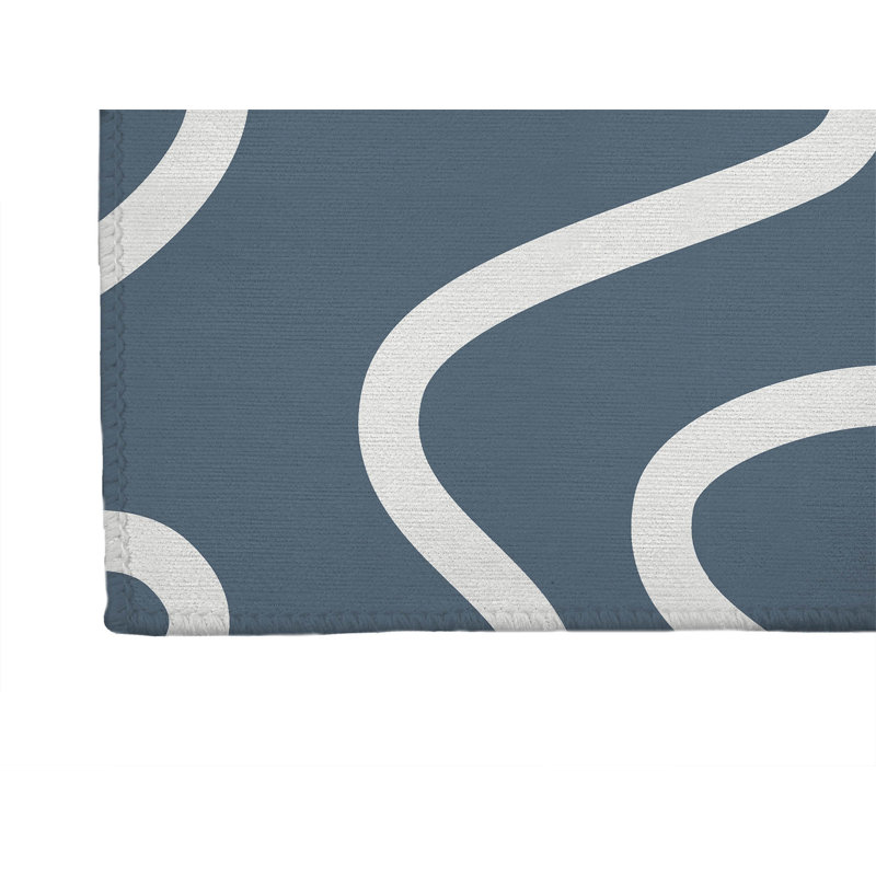 Squig Non-Slip Outdoor Rug, Runner 2'6" x 8'