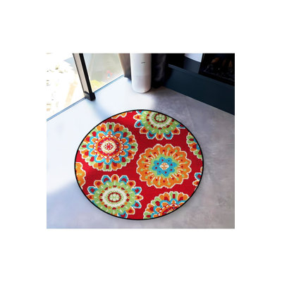Tapis rond rond lavable à la machine
